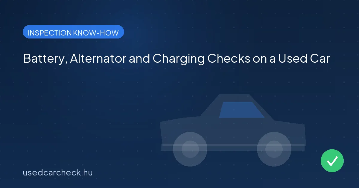 Battery, Alternator and Charging Checks on a Used Car