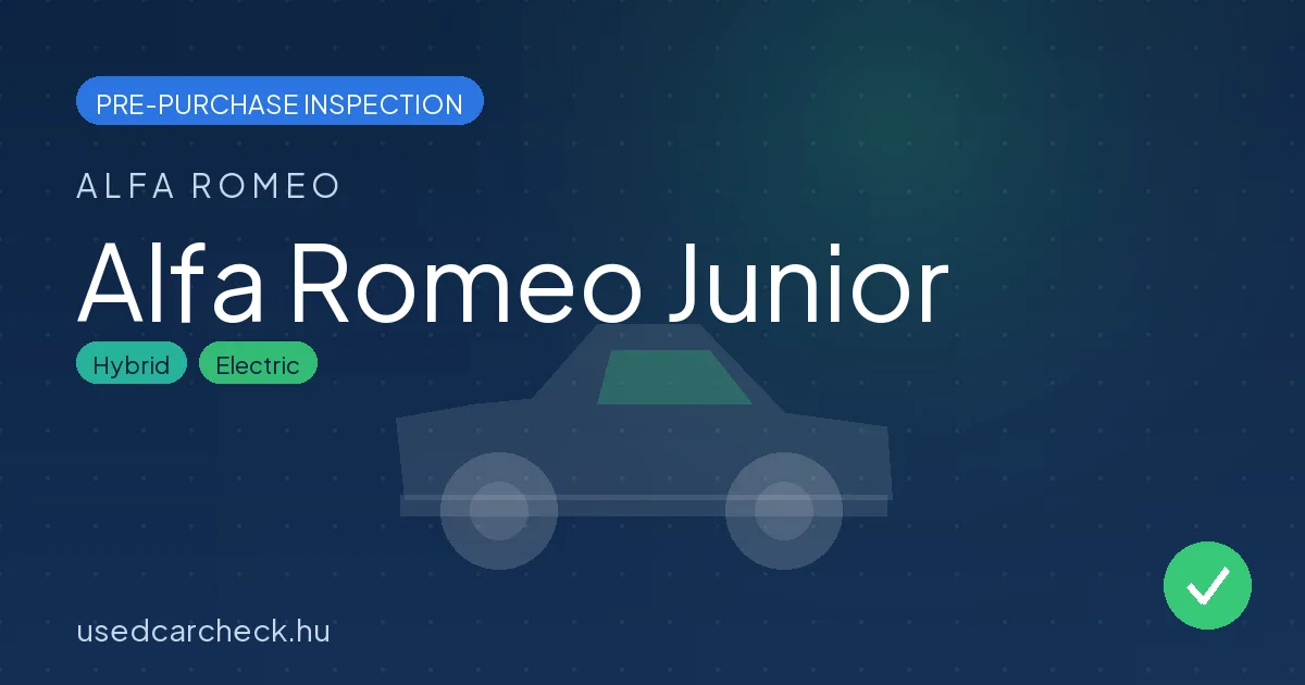 Alfa Romeo Junior — pre-purchase car inspection in Budapest