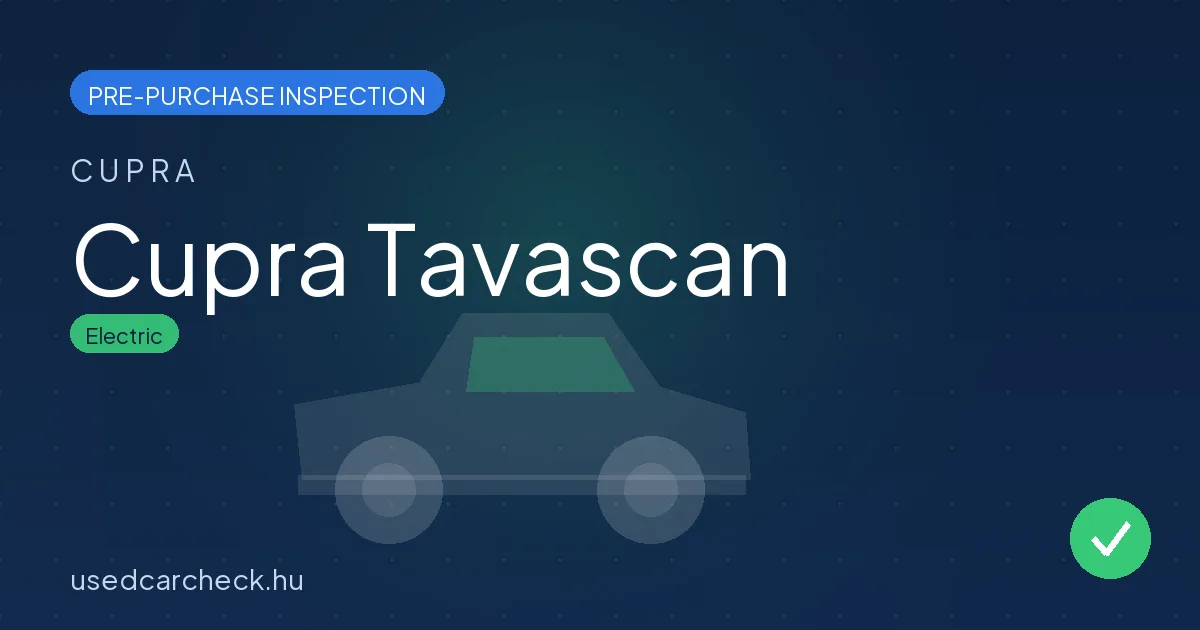 Cupra Tavascan pre-purchase inspection