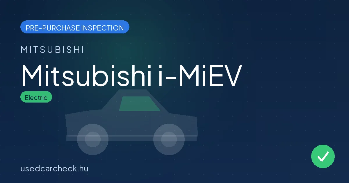 Mitsubishi i-MiEV pre-purchase inspection