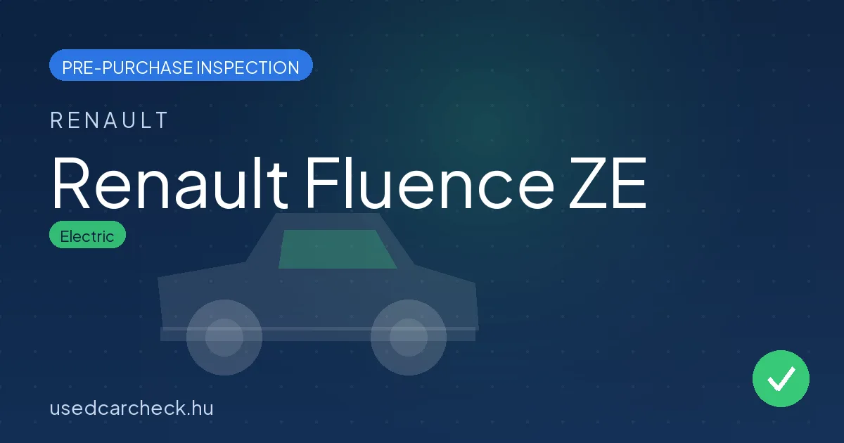 Renault Fluence ZE — pre-purchase car inspection in Budapest