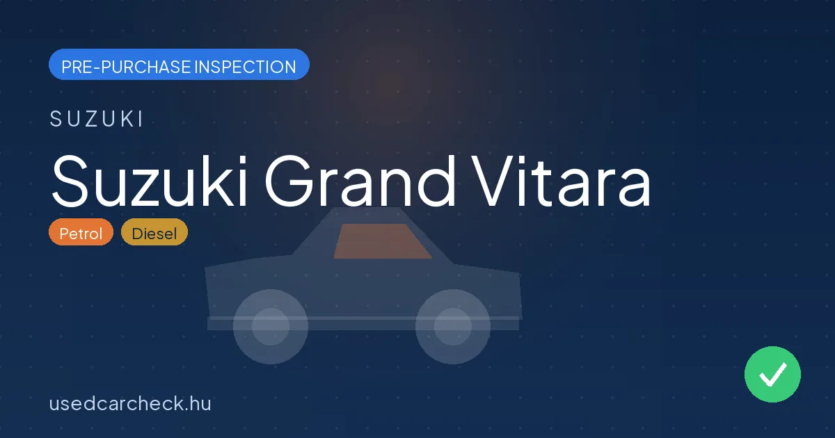 Suzuki Grand Vitara pre-purchase inspection